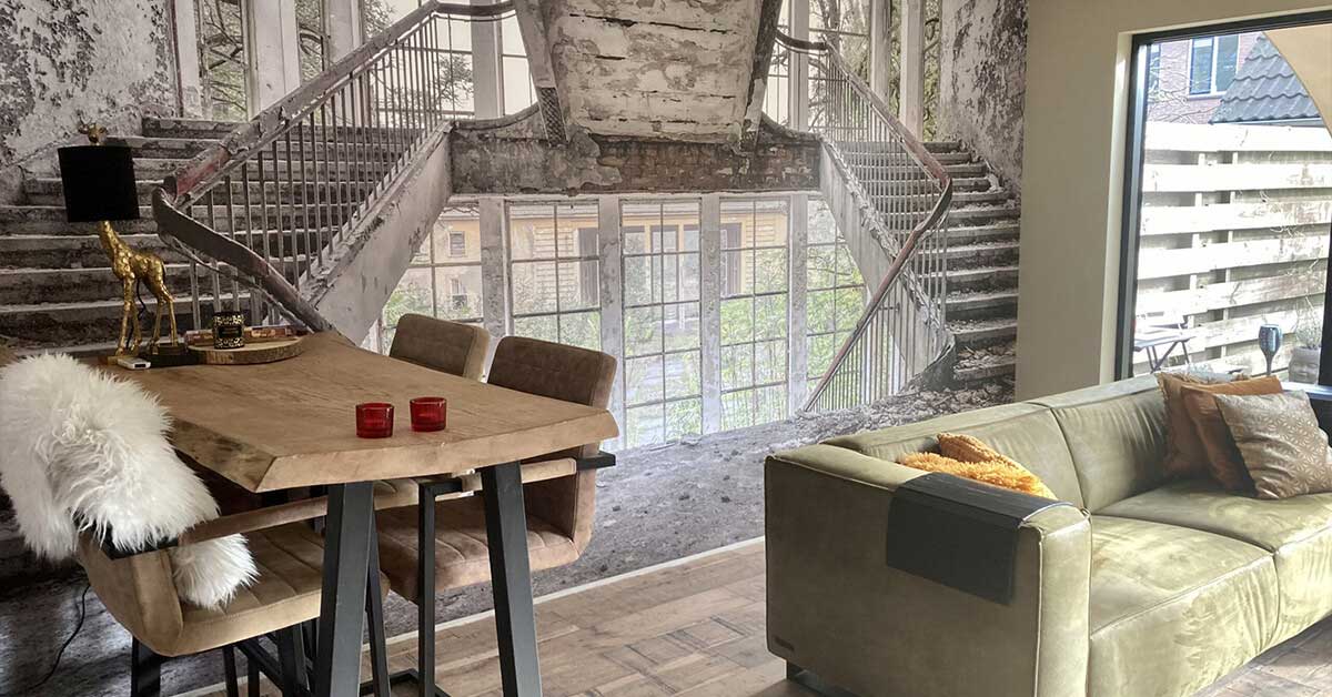 3D Photo Wallpaper with Buildings