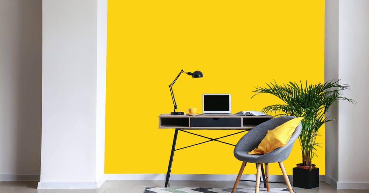 Photo wallpaper Solid yellow