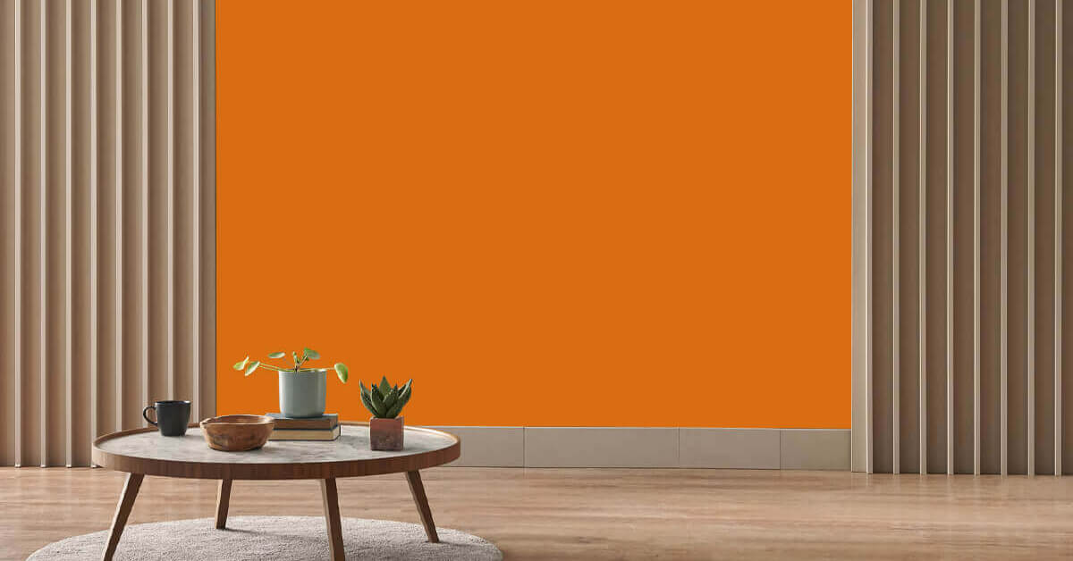 Photo wallpaper solid orange