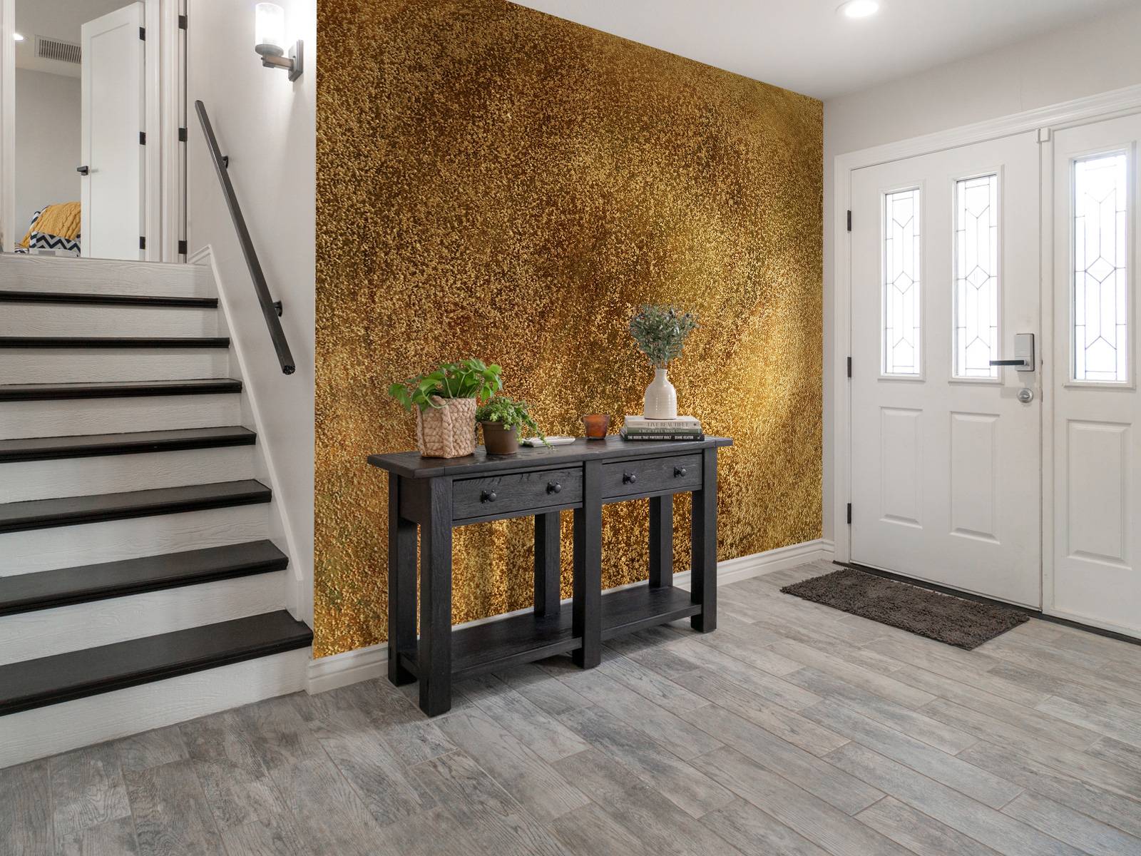 Gold-look peel and stick wallpaper Gold-look peel and stick wallpaper