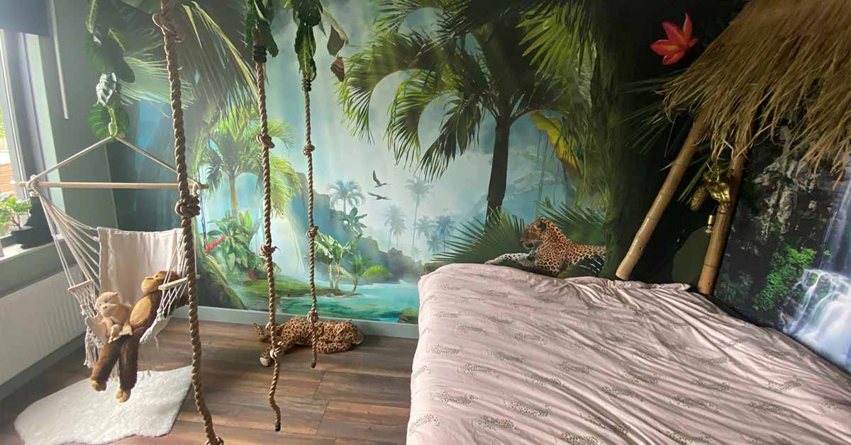 Photo wallpaper with jungle plants
