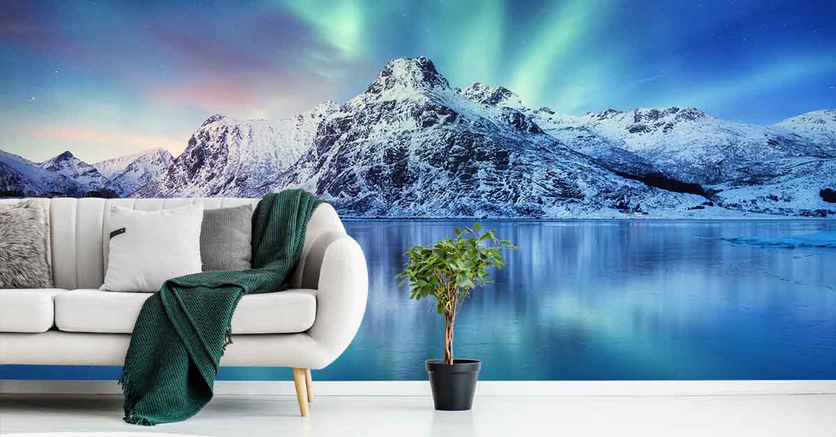 Photo wallpaper with Nortern Light scenes