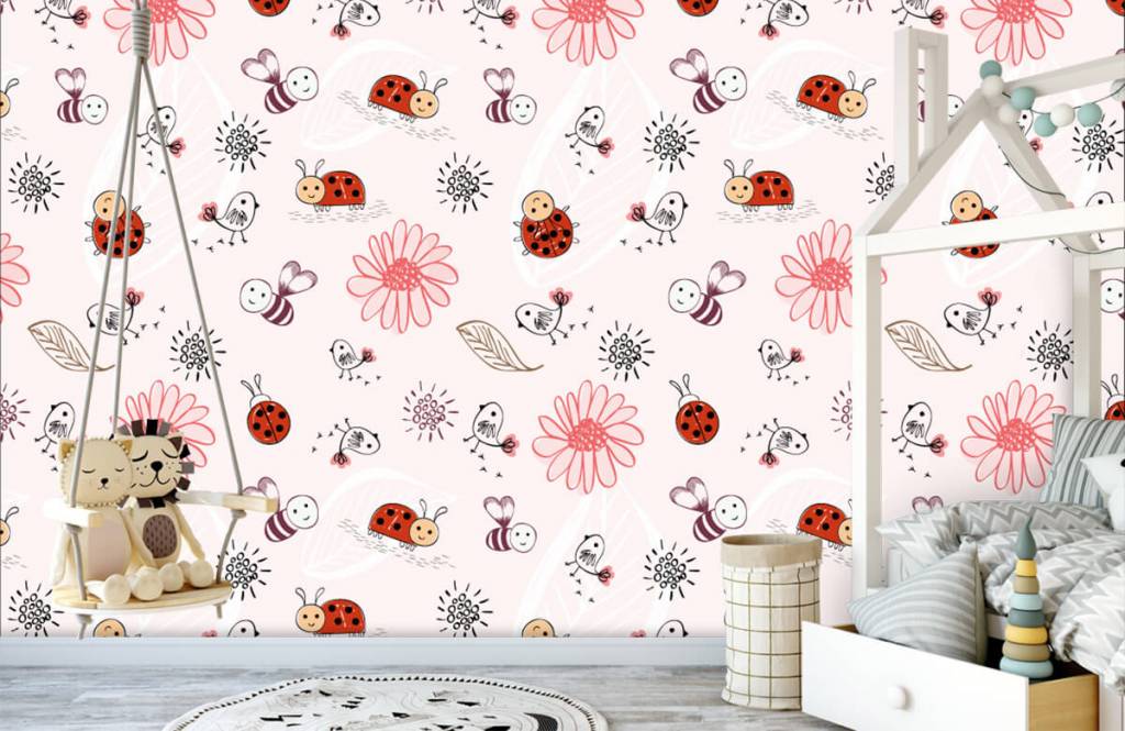 Baby wallpaper - Flowers and bees - Baby room 4