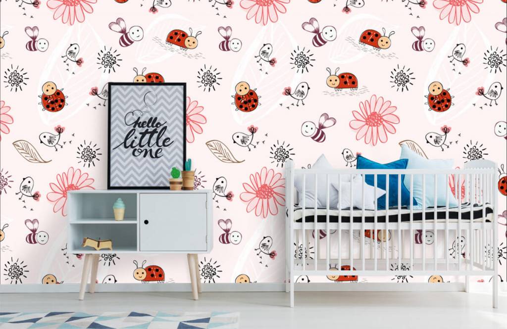 Baby wallpaper - Flowers and bees - Baby room 7