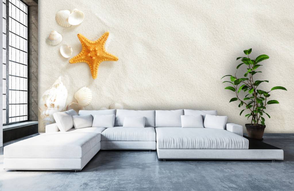 Beach wallpaper - Starfish on white sand - Bedroom 5