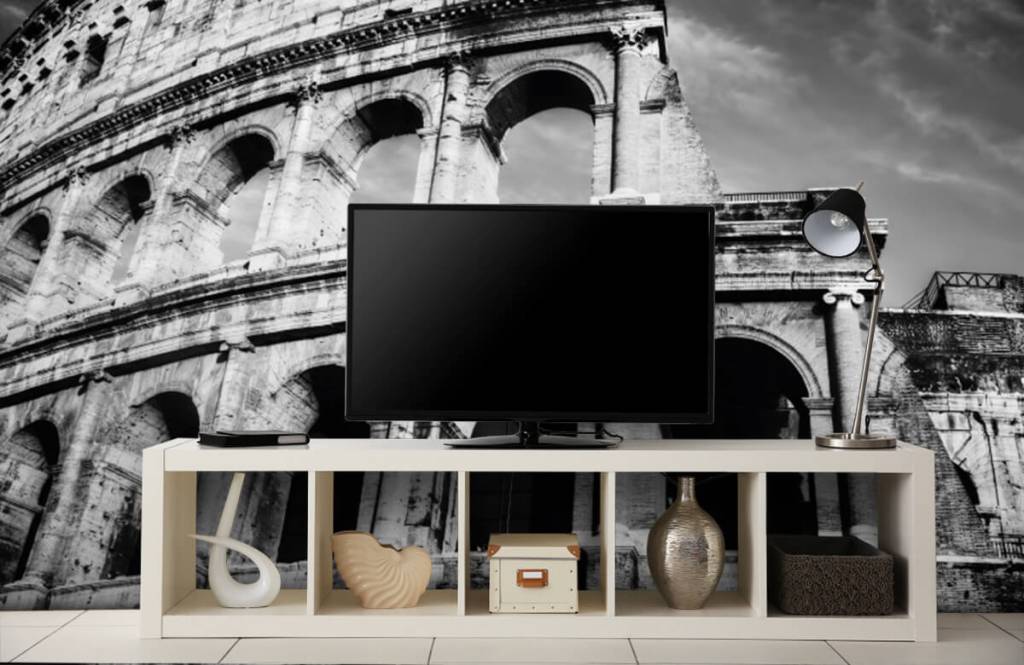 Black and white wallpaper - Colosseum in Rome - Teenage room 6