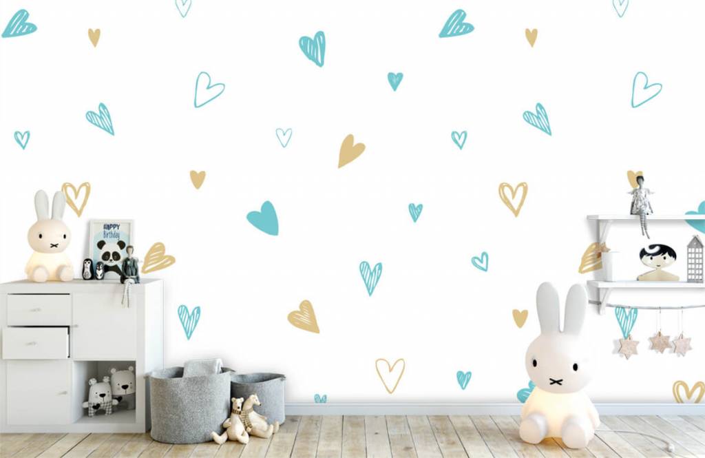 Other - Mint and golden hearts - Children's room 1