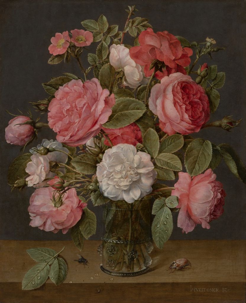 Roses in a glass vase