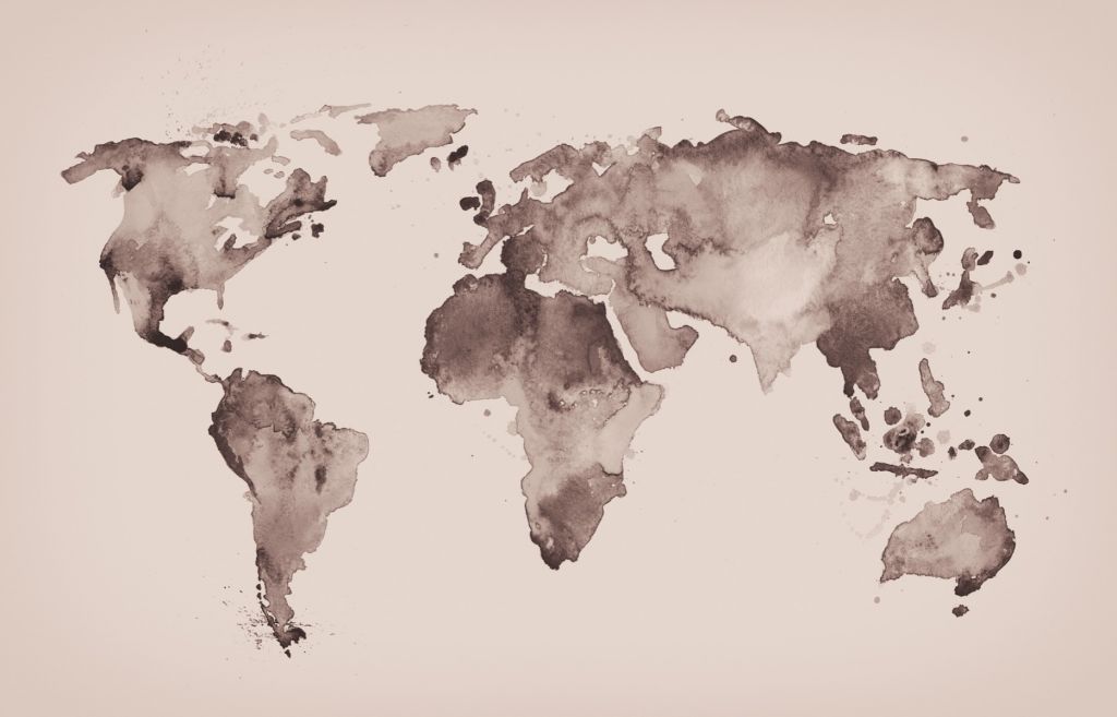 World map in sepia