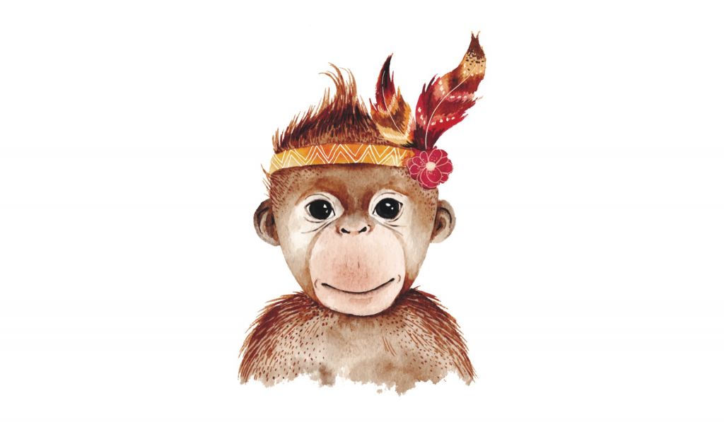 Monkey of watercolor