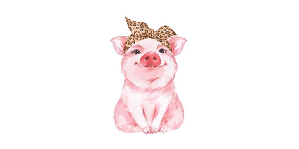 Funny little pig with a bandana