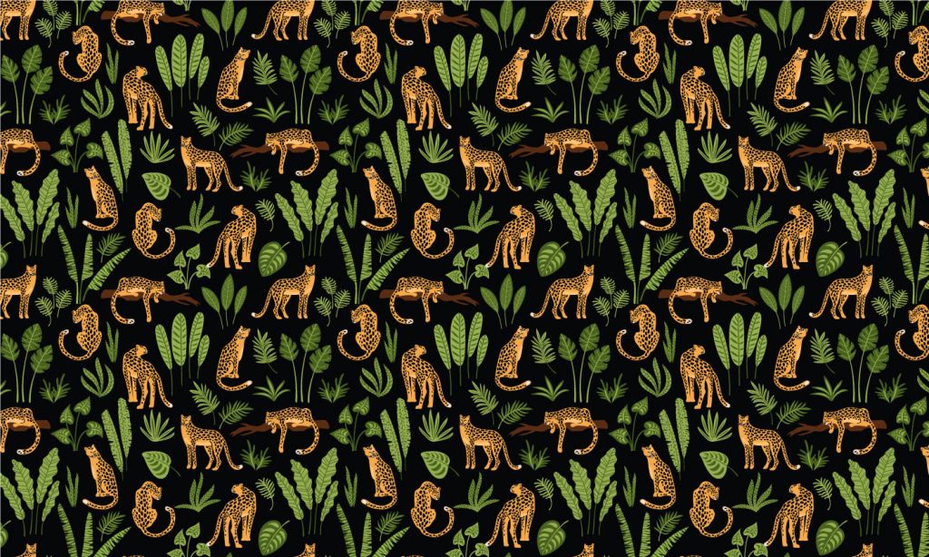 Leopard pattern on a black background