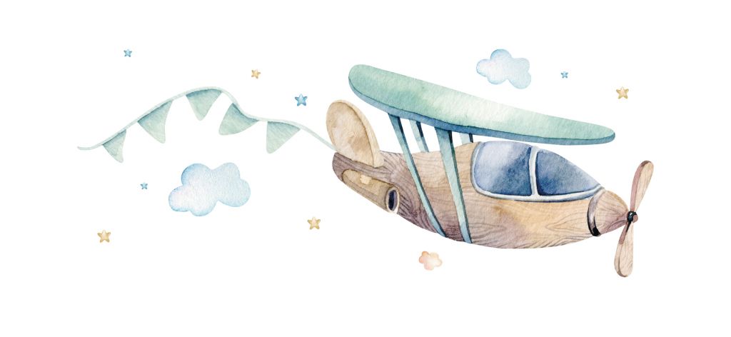 Watercolor airplane