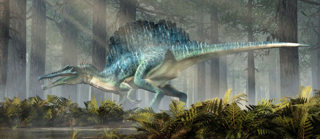 Spinosaur in a forest