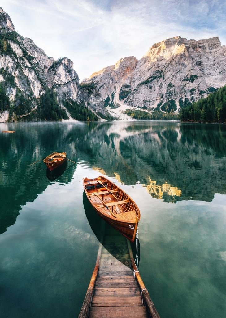 Boats in Italian lake