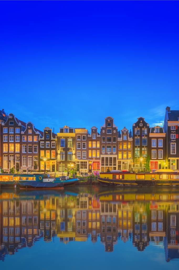 Amsterdam canal at night