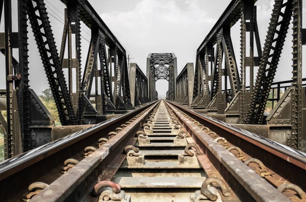 Metal railway bridge
