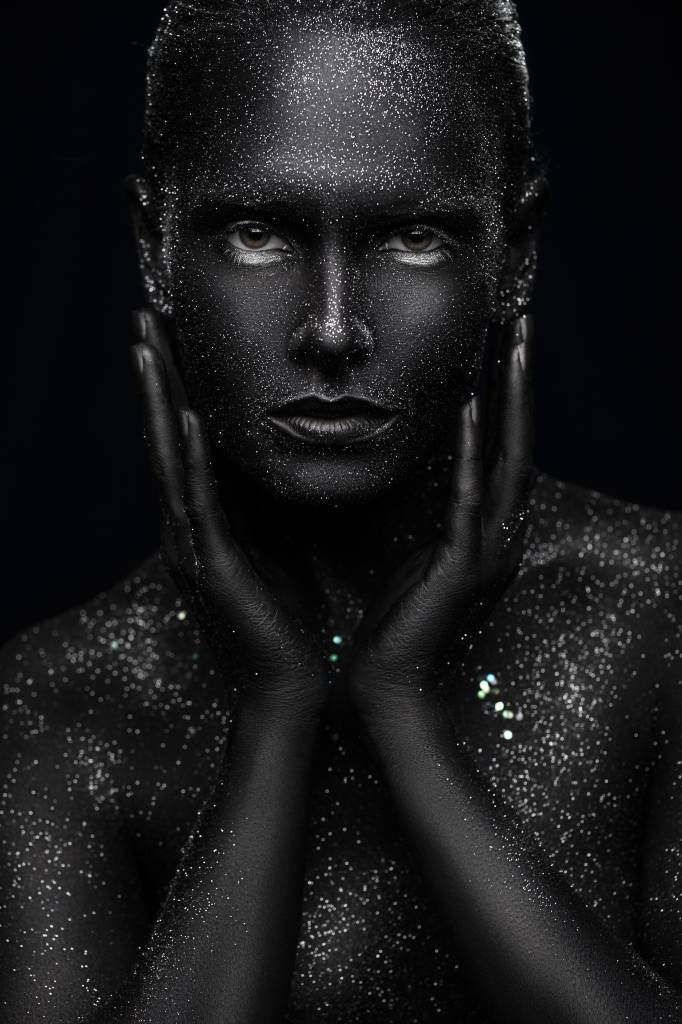 Woman with glitter