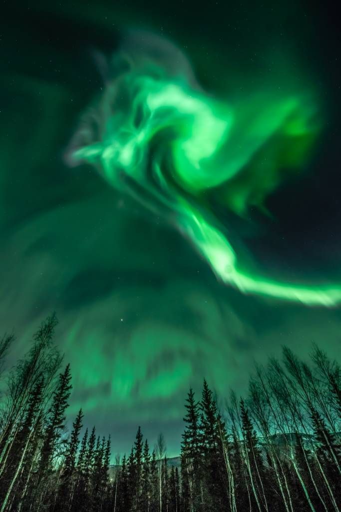 Spiral northern lights