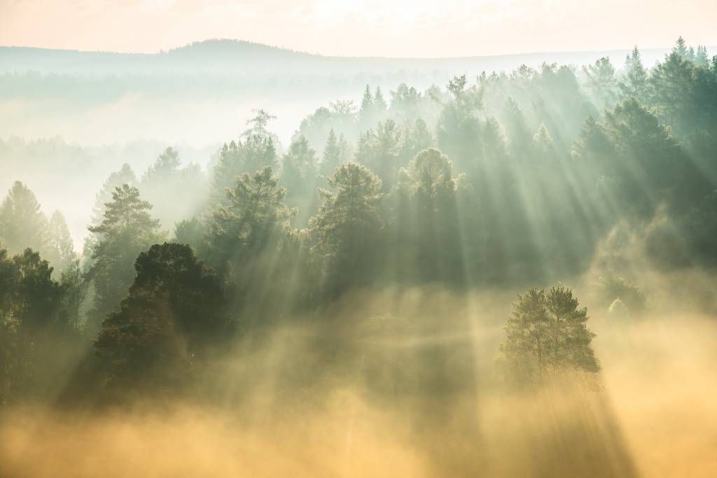 Sunrise between the hills