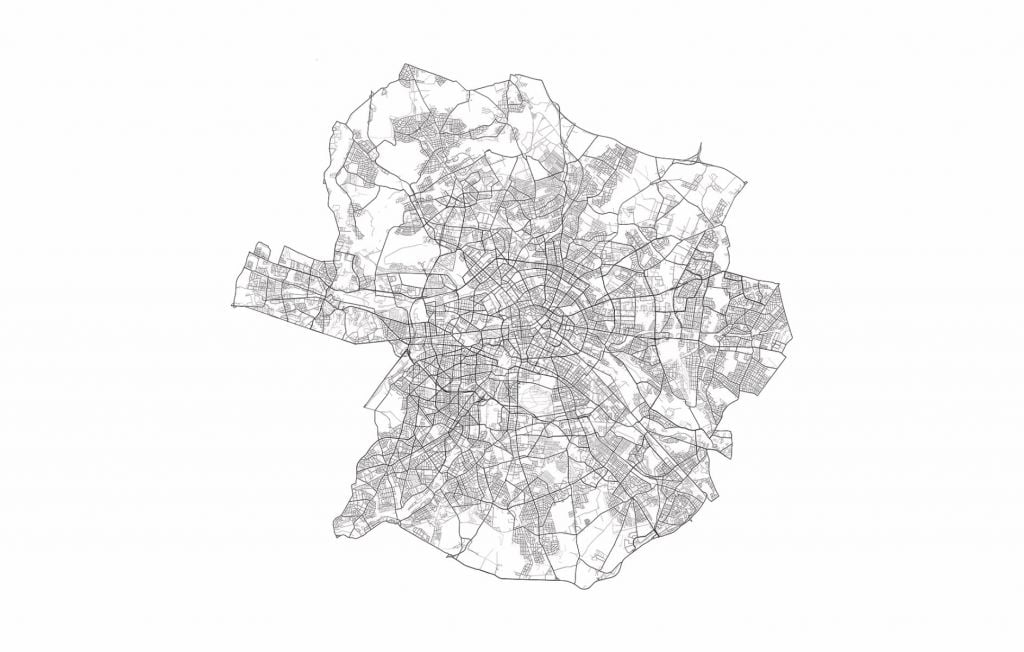 Map of Berlin, white 