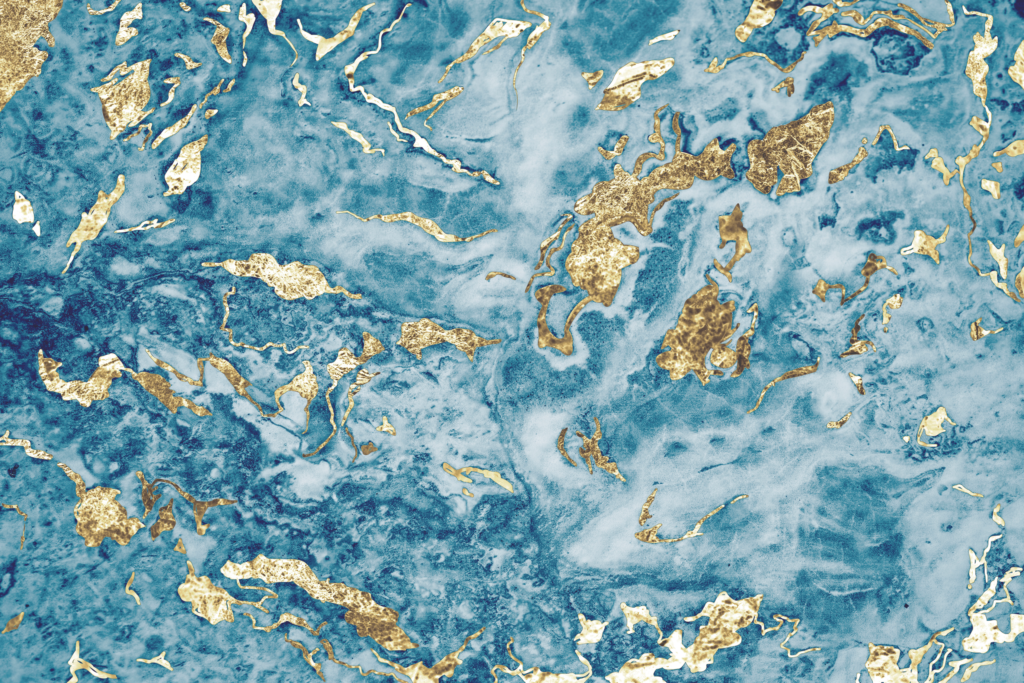 Blauw marmer met goud