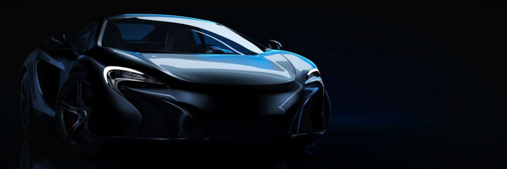 Blauwe sportwagen design