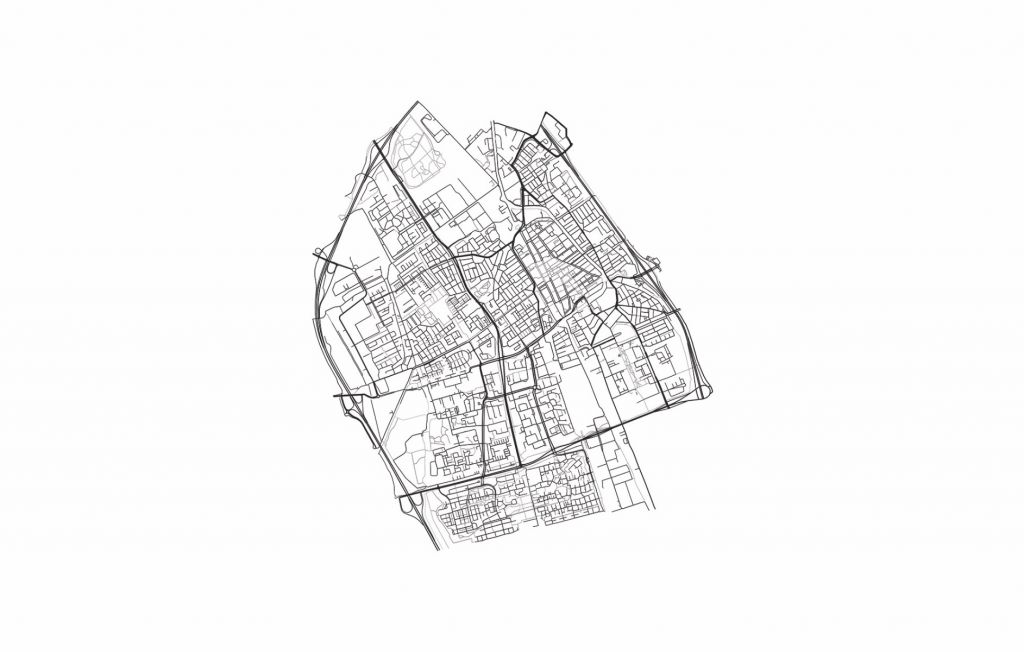 Map of Delft, white 