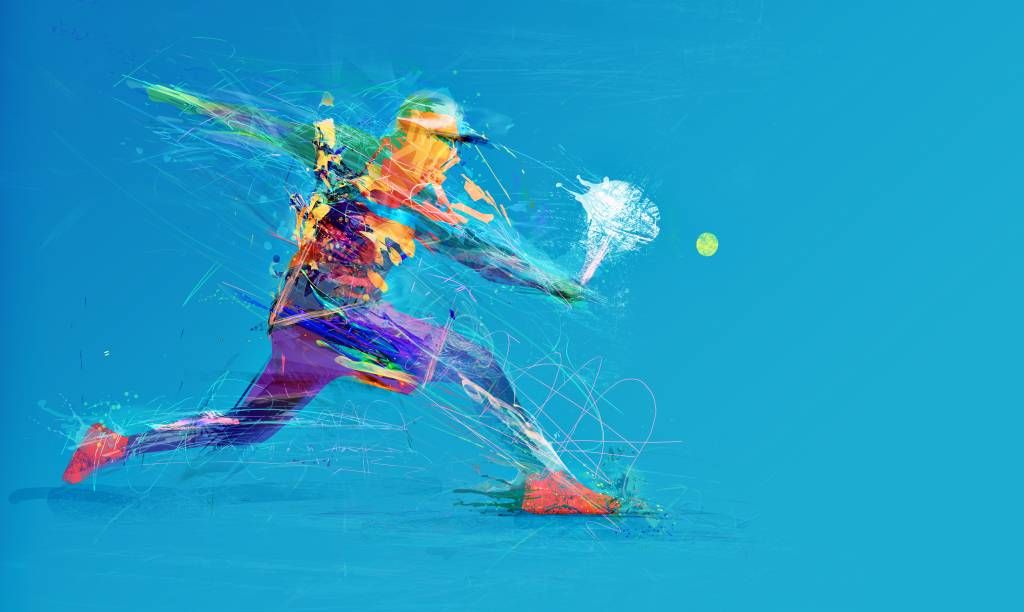 Illustrated tennis player