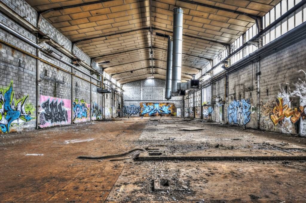 Old abandoned factory hall