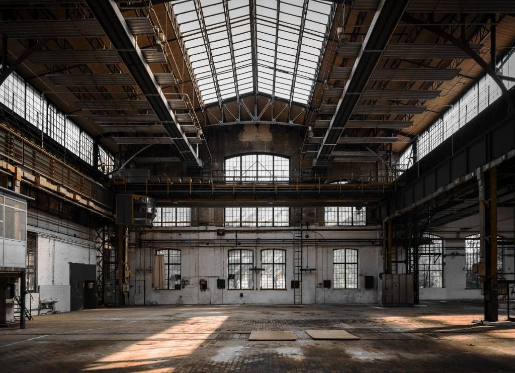 Abandoned industrial hall