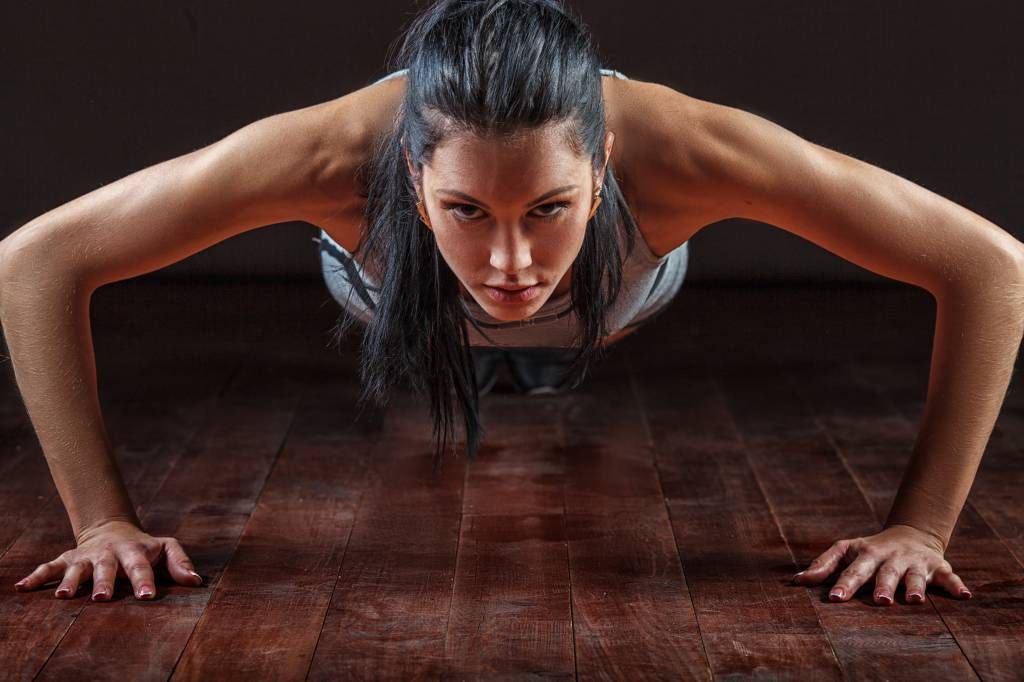 Woman doing push-ups