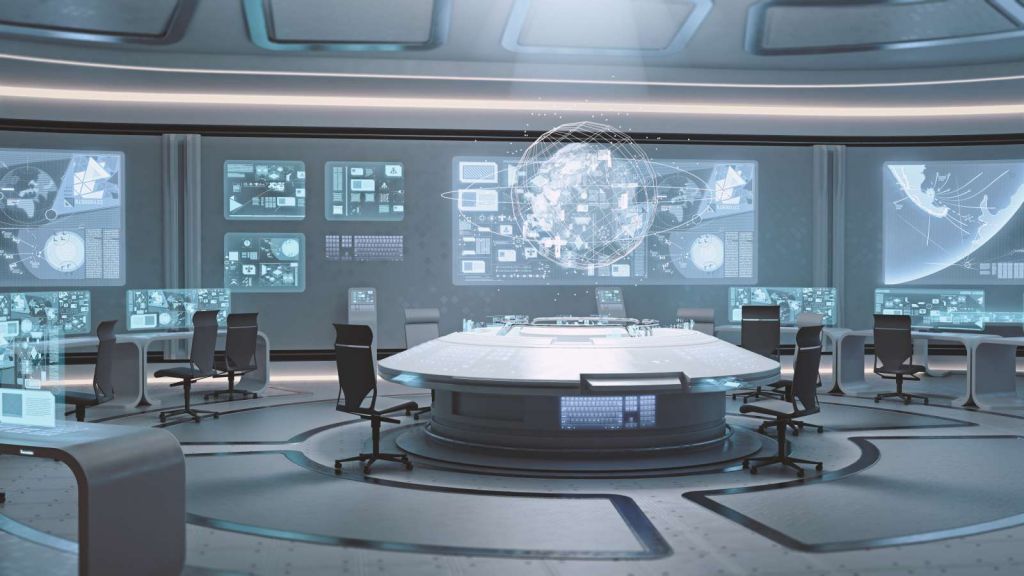 Futuristisch commandocentrum