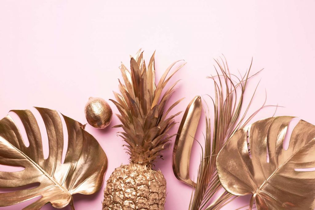 Goud fruit en bladeren