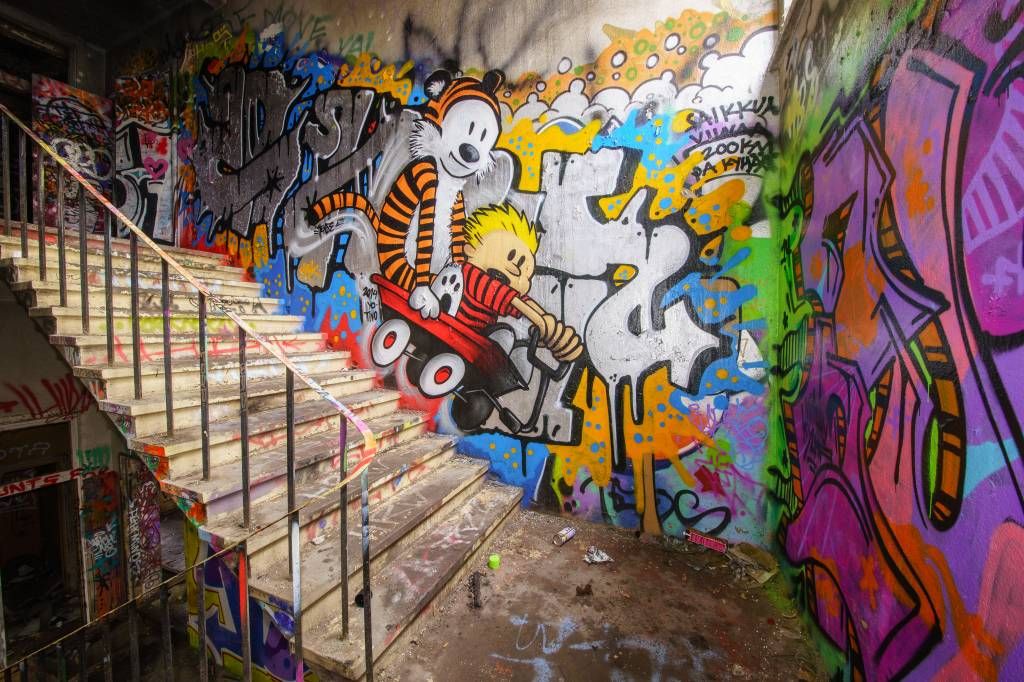 Graffiti with stairs