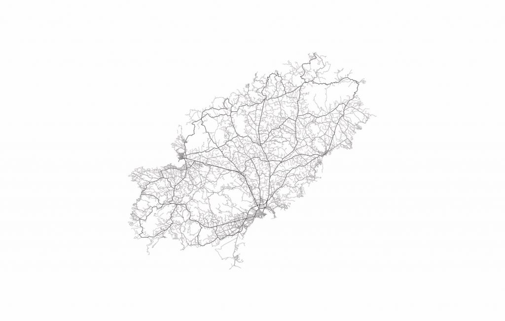 Map of Ibiza, white 
