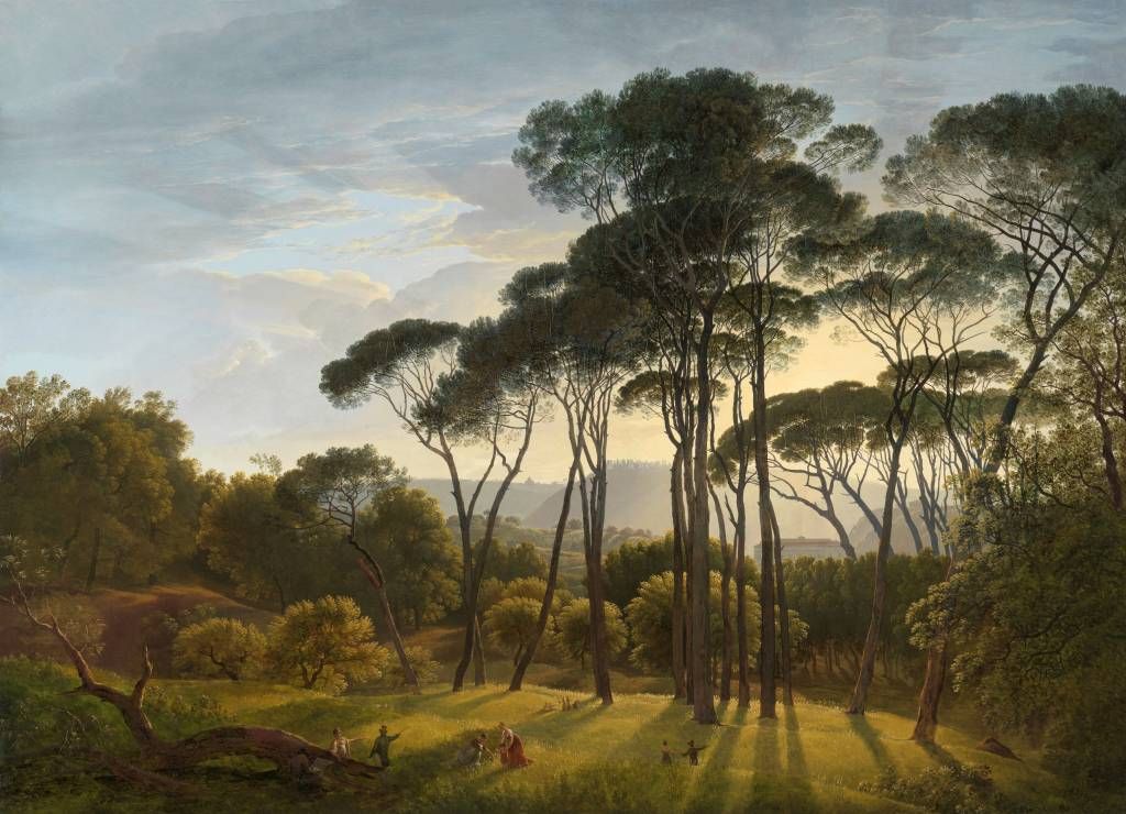 Italian landscape with parasol pines