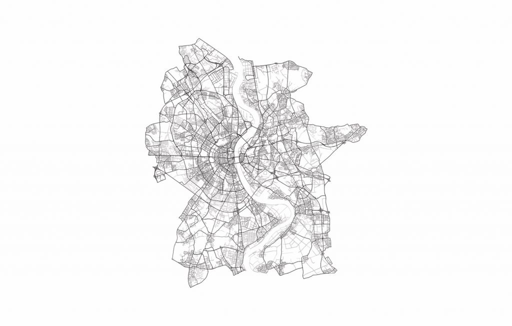 Map of Cologne, white