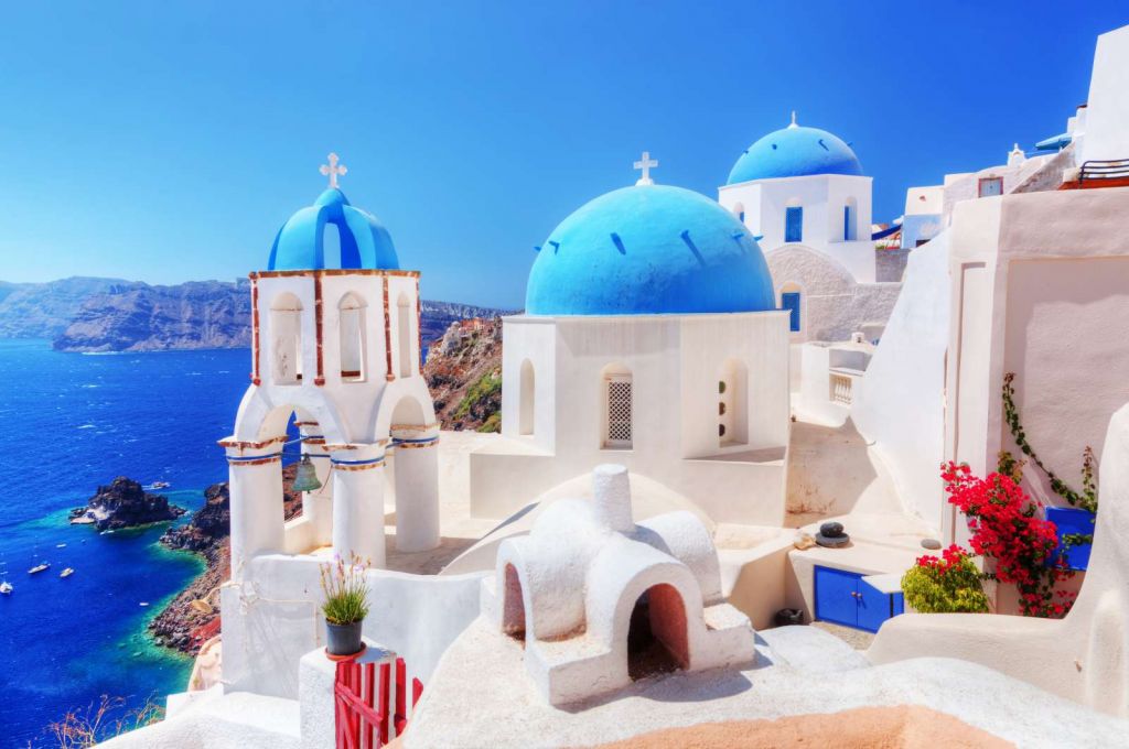 Klein kerkje op Santorini