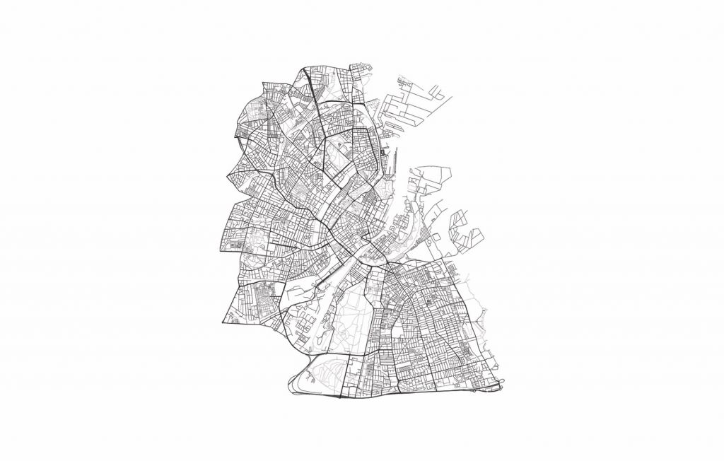 Copenhagen map, white 
