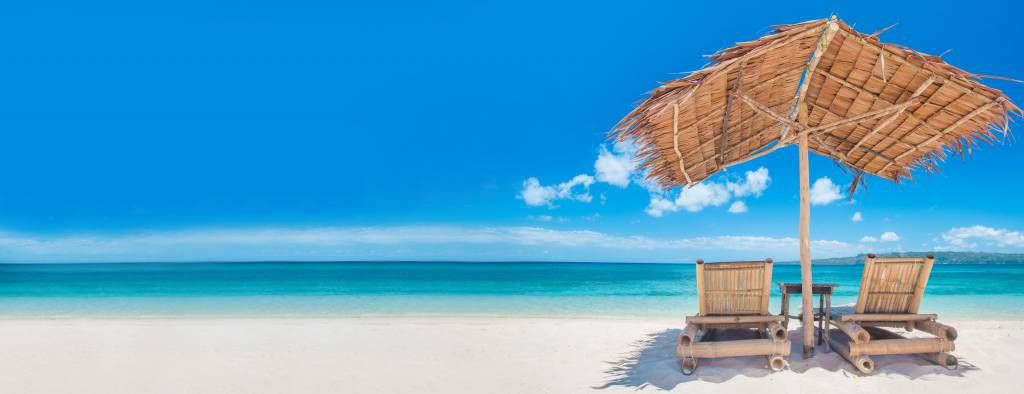 Sun loungers on the beach