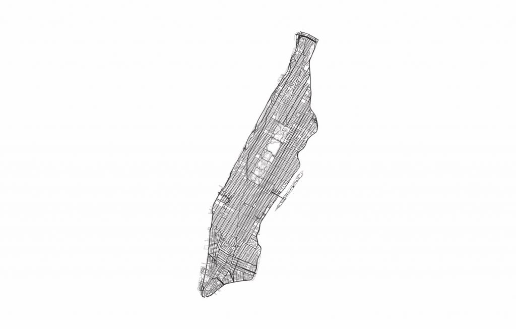 Map of Manhattan, white 