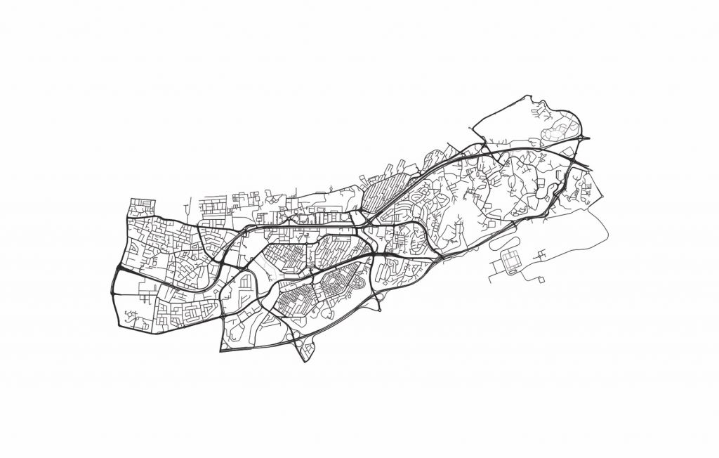 Map of Muscat, white 