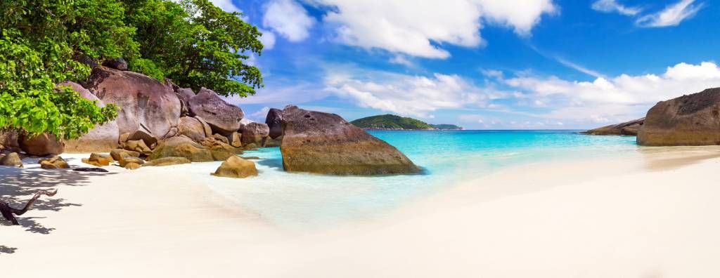 Panoramic photo of a tropical beach