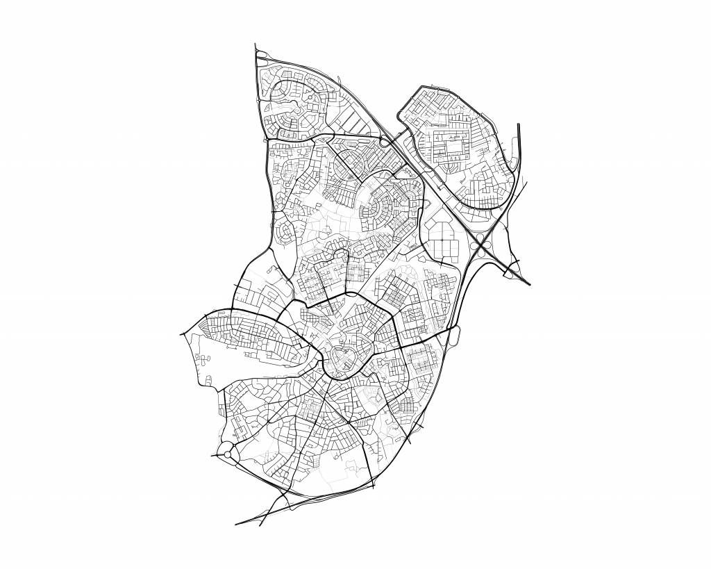 Map of Amersfoort, white