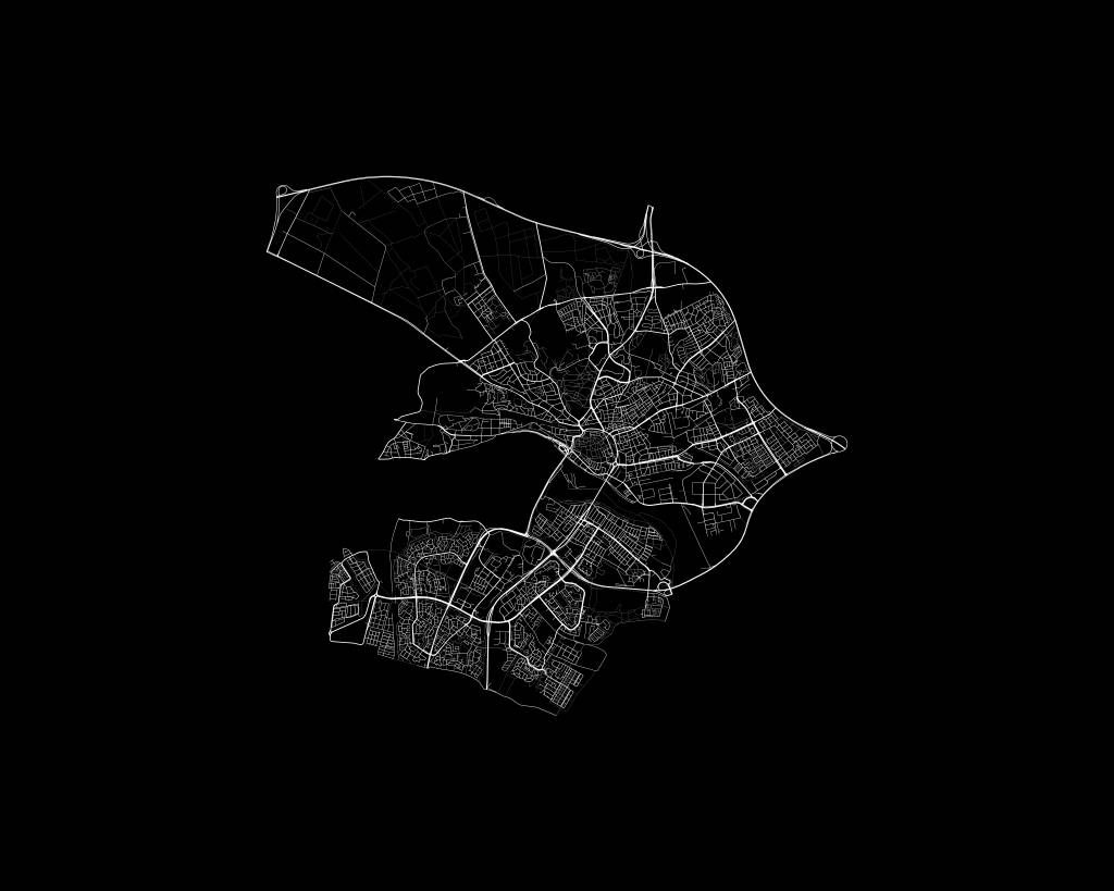 Map of Arnhem, black