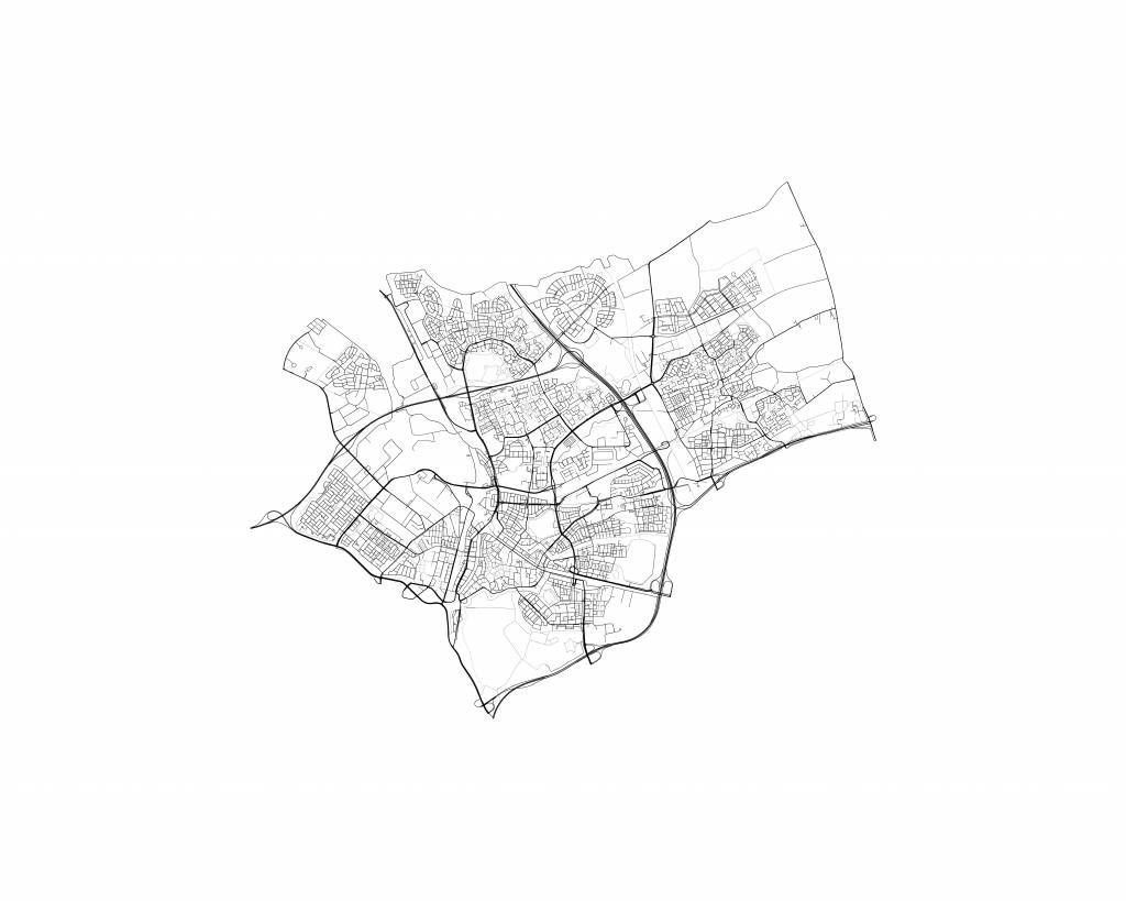 Map of Den Bosch, white