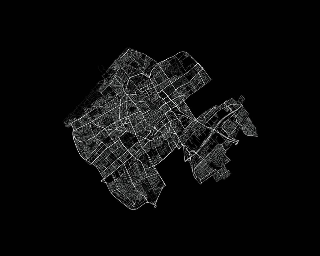 Map of The Hague, black