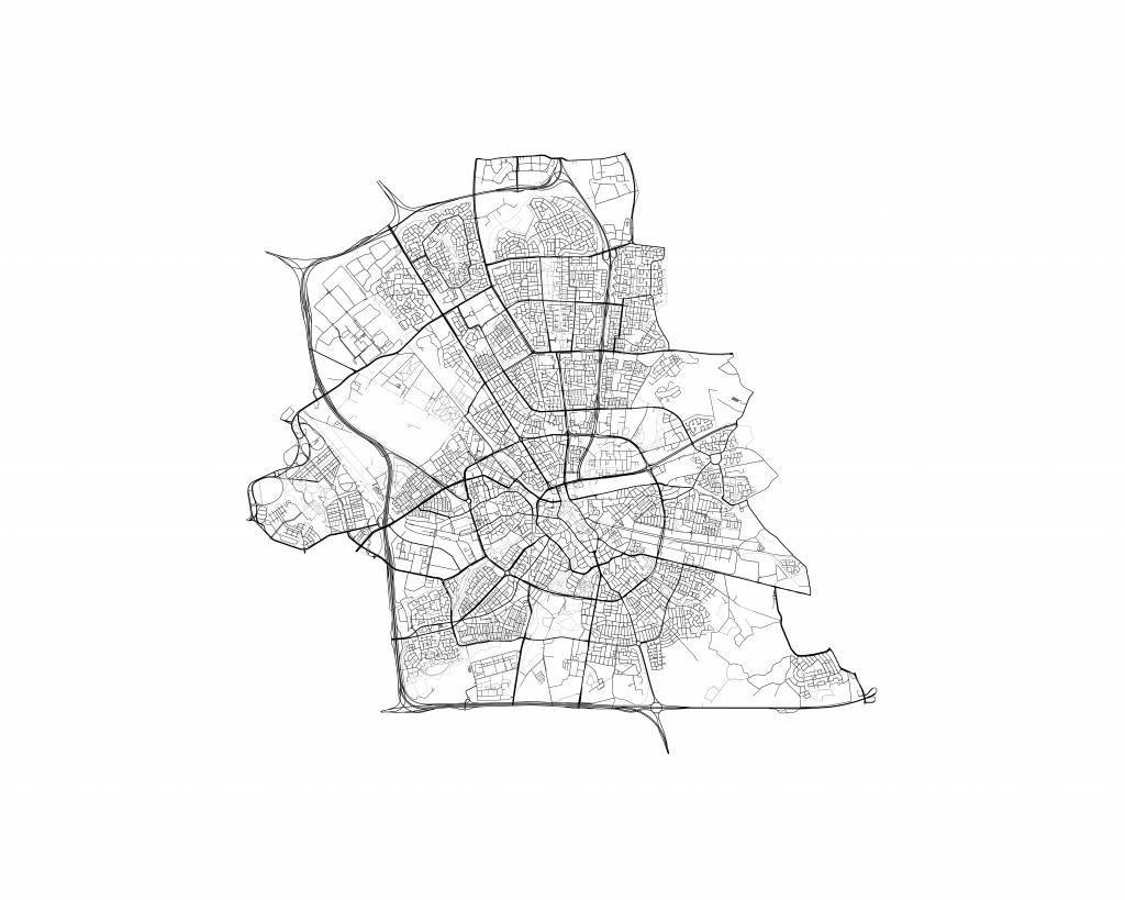 Map of Eindhoven, white