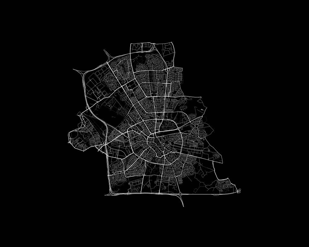Map of Eindhoven, black